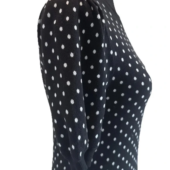 Loft Women's Short Sleeve Black & White Polka Dot 100% Cotton Top, Size XS - Picture 9 of 13